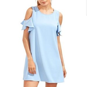 Cold Should Ruffle Sleeve Shirt Dress